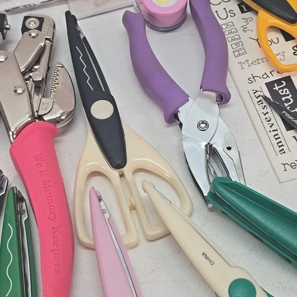 Crafting Lot Creative Scrapbook Punches Corner Wavy Cutters‎ Foil Scissors More
